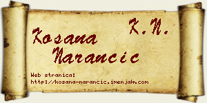 Kosana Narančić vizit kartica